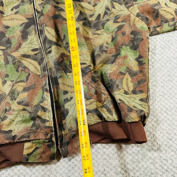 Vintage Gander Mtn Camo Leaf Retro Fullzip Bomber Jacket Mens 2XL - Picture 6 of 6